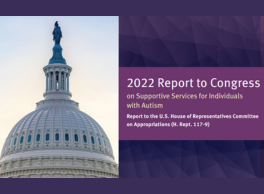 Cover page of the 2022 Report to Congress on Supportive Services for Individuals with Autism