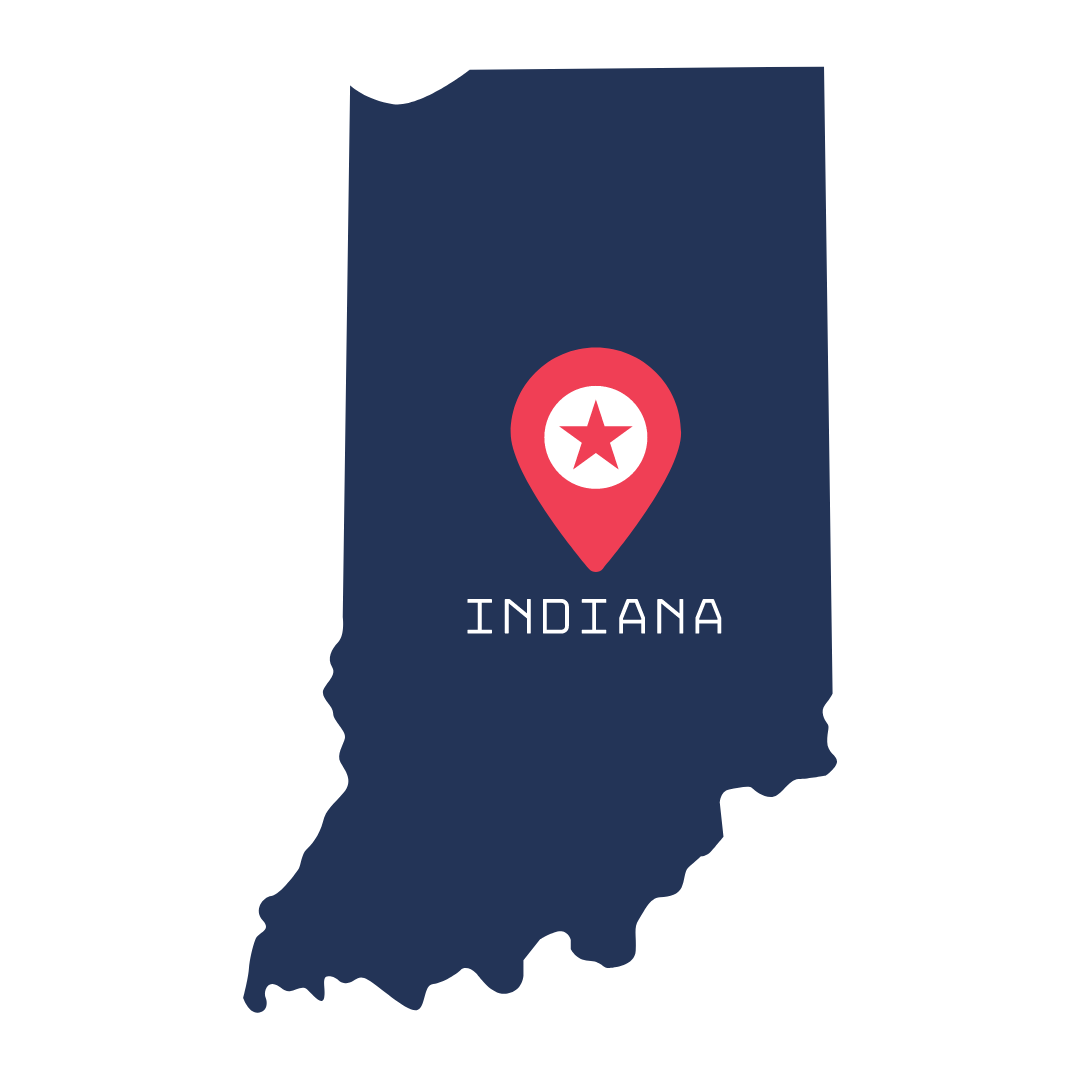 State outline of Indiana