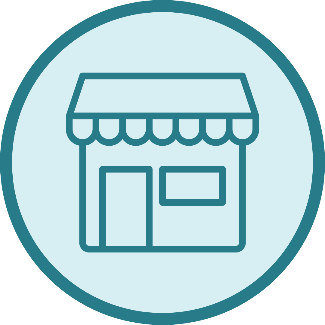 Store front symbolizing places of public accommodation