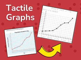 Tactile Graphs. Image of a line graph and a corresponding graph where the words are in braille.