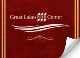 Logo: Great Lakes ADA Center. Red book cover with the front page folded back.