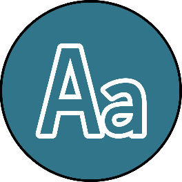 Uppercase letter A next to lowercase letter A