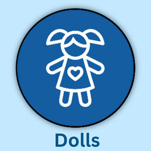 doll with dress and pigtails