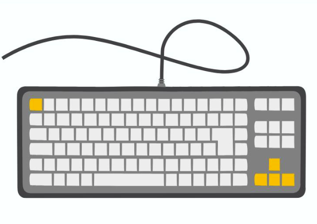 A Keyboard image on white background